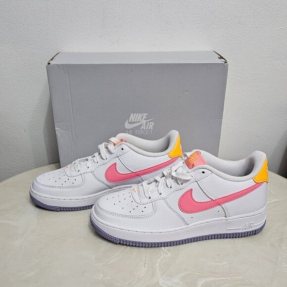 Nike Air Force 1 Low (GS) White/Coral Chalk-Laser Orange   Size 6Y DV7762 100 - Picture 1 of 13